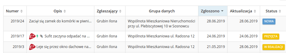 zgłoszenia usterek Mieszczanin